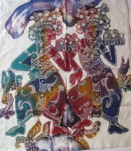 Unfinished batik by the artist Trisno.