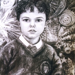 Charcoal drawing of a young Edmund By Marina Elphick