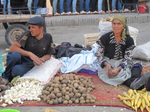 Vegetable market scene, Khiva. Uzbekistan.